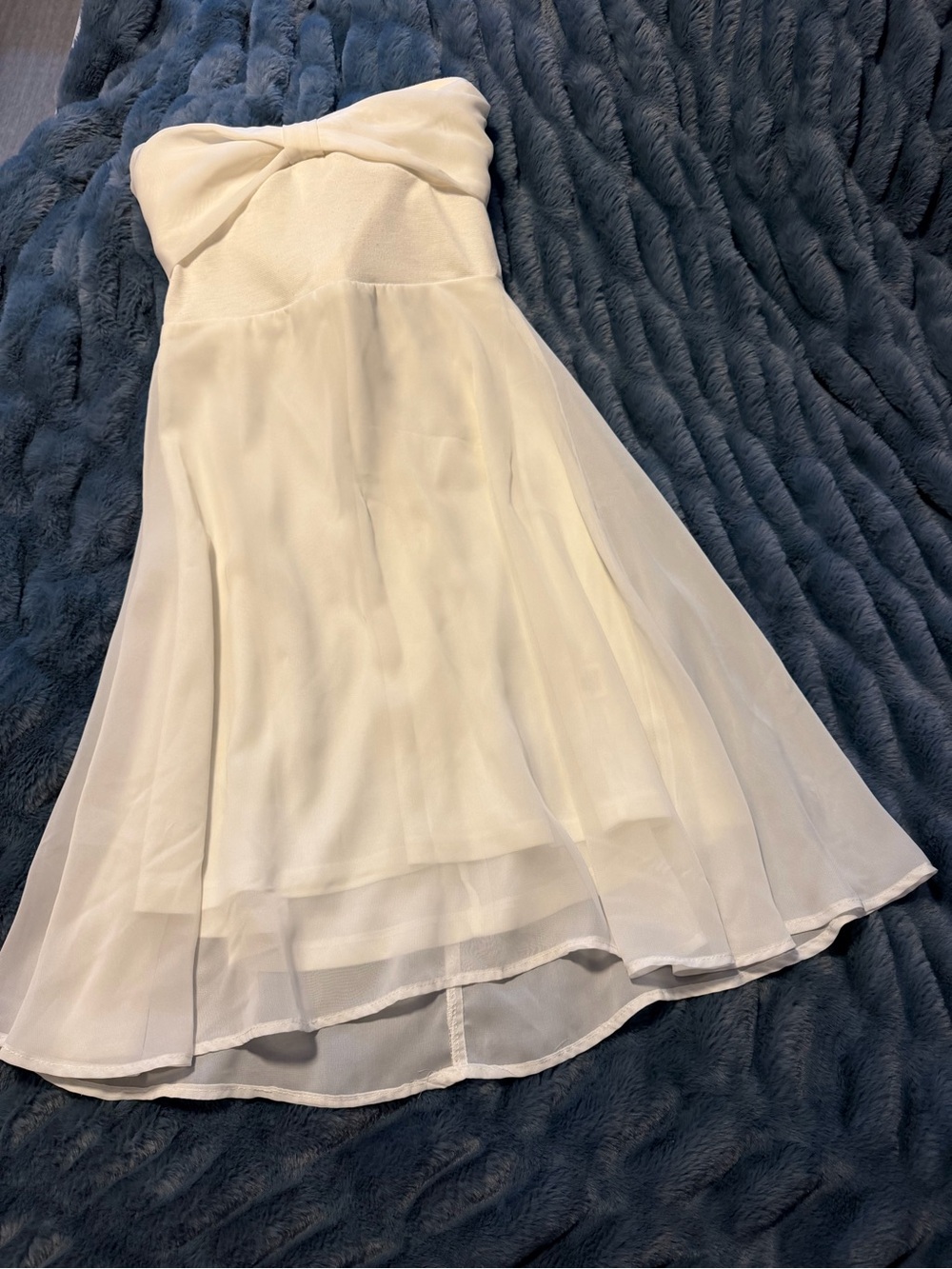 L.A. Hearts White Strapless Bow Front High-Low Dress Size Small